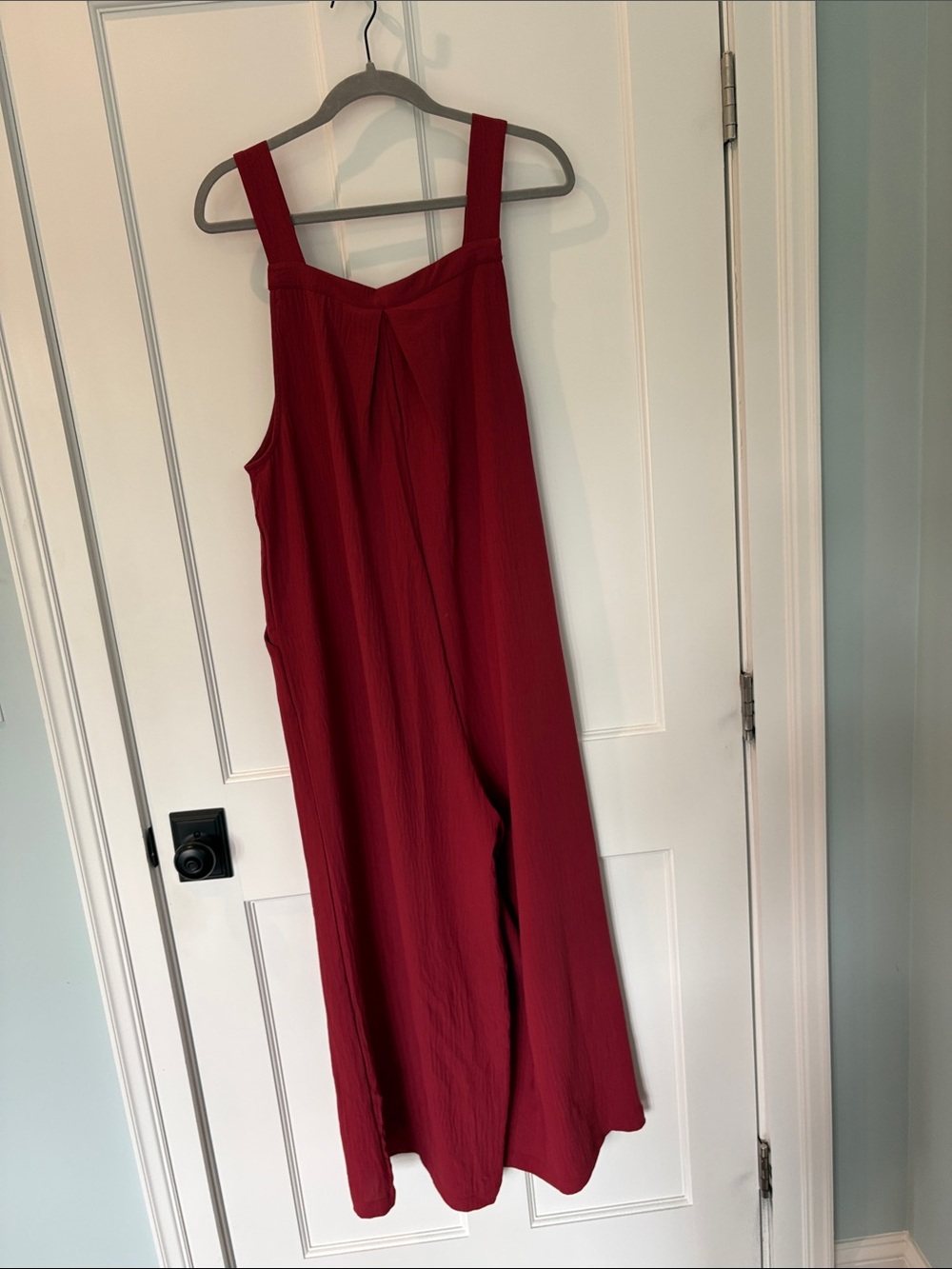 Sleeveless Red Wide-Leg Jumpsuit - Picture 2 of 3